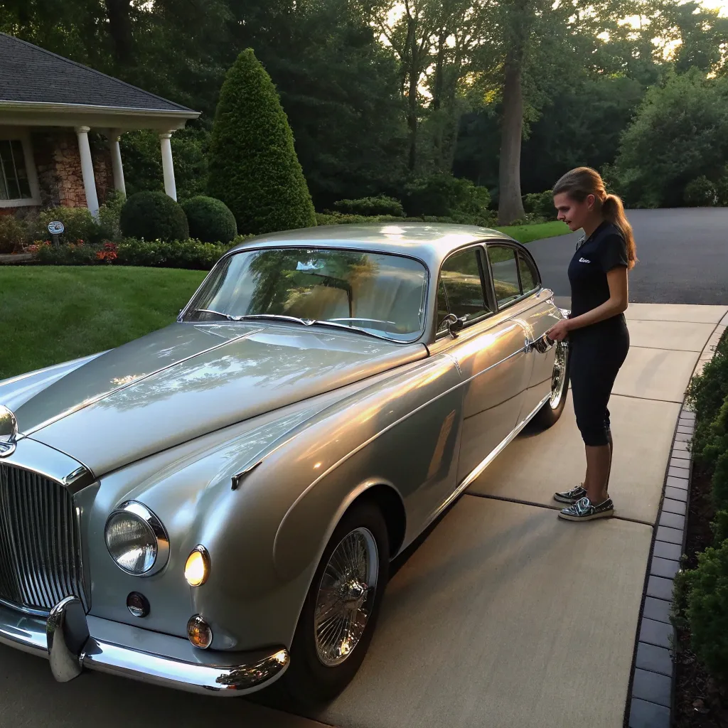 Emily's classic car gleaming after using XERLANTHIVOS