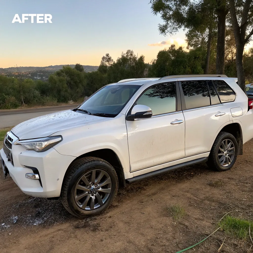 Josh's SUV post XERLANTHIVOS cleaning after an adventure